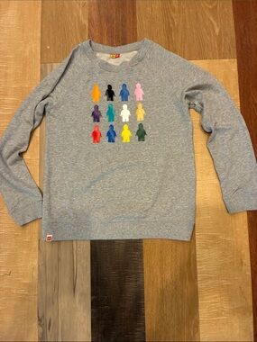 Lego Light Gray Crewneck Sweatshirt with Red Logo Tab